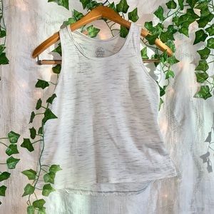 Racerback tank top with lace detail on back
